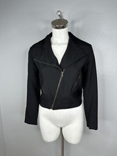 Kelly Bergin Black Silk Blazer Motorcycle Jacket Sz 0 Made In Usa