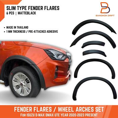 3'' Smooth Matteblack Slim Fender Flares Arch FIT Isuzu D-Max Dmax UTE 2020-2023