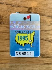 1995 Masters Golf Augusta National Badge Ticket Tiger Woods 1st Debut PGA RARE