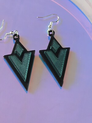 Skyrim Quest  Marker 3D Printed Green Emerald skyrim Quest marker Earrings 925