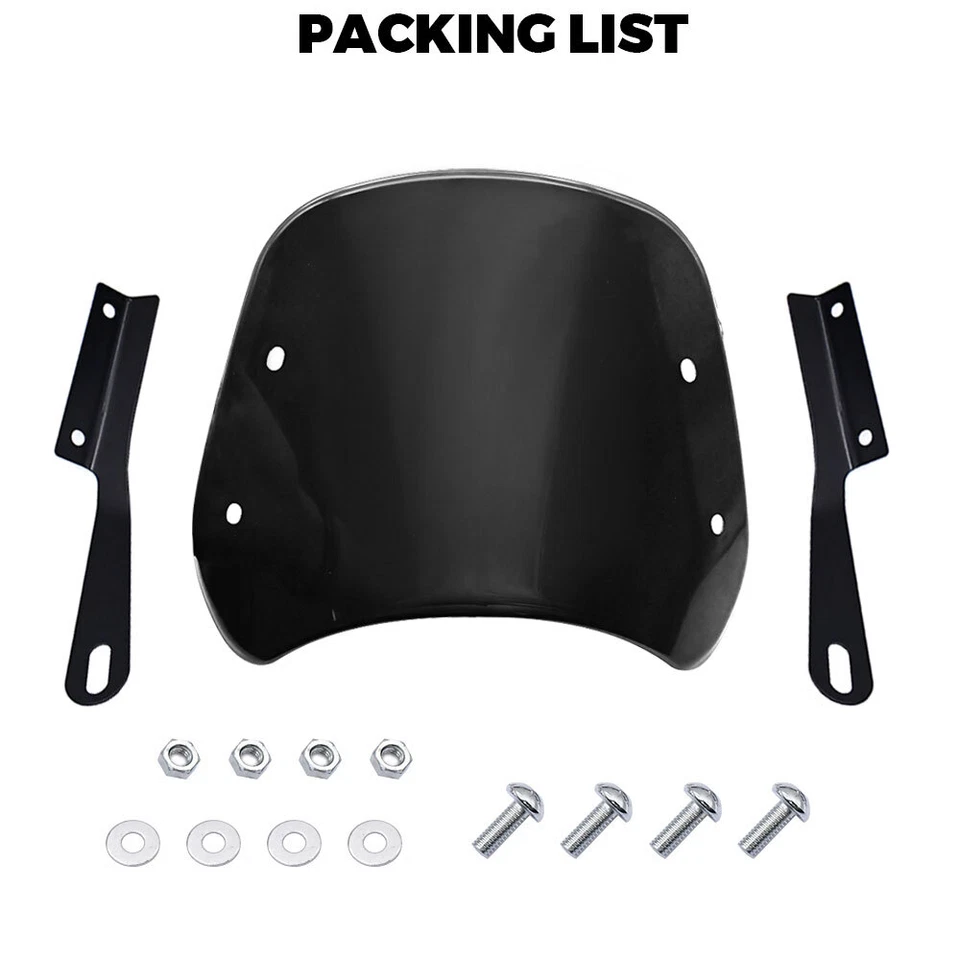 Carenado universal para faros de motocicleta parabrisas 5-7"" redondo negro Foto 2 de 4