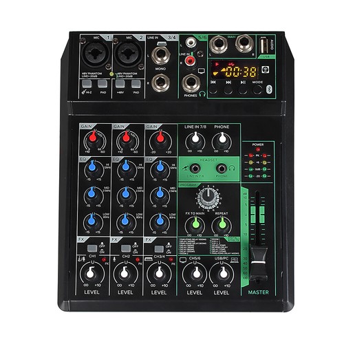 8 Channel Professional Audio Mixer Sound Board DJ Mixing Console Amplifier Live - Picture 7 of 10