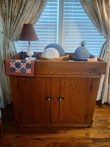 Antique 1850s Primitive Dry Sink Kitchen Cabinet W. Provenance
