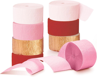 Eur Valentinstagsdekoration, 8 Rollen Rosa Rot Krepppapier Luftschlangen Girland