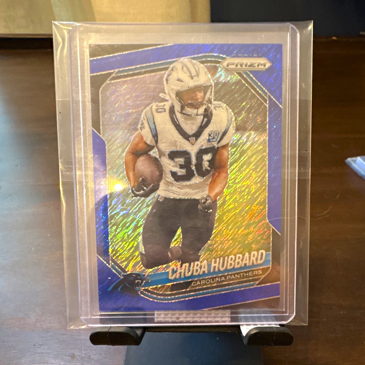 Panini 2025 Prizm Chuba Hubbard Carolina Panthers #237 Blue Shimmer Prizm /35