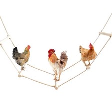 Chicken Coop Accessories, Wooden Long Rope Ladder, Chicken Roosting Bars, Per...