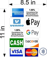 DECAL  PAYMENTS ACCEPTED APPLE PAY VENMO ZELLE CASH APP PAYPAL GOOGLE