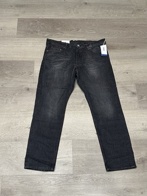 H&M Denim Men s Slim Black Jeans Size 36 Stretch Button Fly NWT
