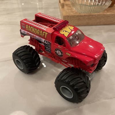 Monster Jam Backdraft Fire Truck Hot Wheels Monster Truck Toy Red 343  1:24