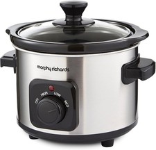 Morphy Richards Slow Cooker, 1.5L, Ceramic Pot, Lightweight & Compact, 3 Heat Se
