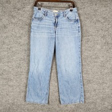 Abercrombie Kids Low Rise Baggy Jeans Light Wash Denim Size 17/18 Short