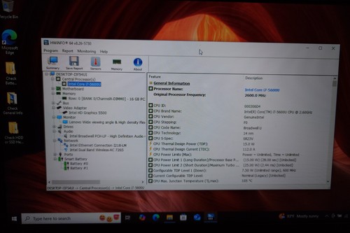 Lenovo Thinkpad X250 /I7-5600U, 16GB RAM, 128GB SSD, Win10 Pro, Reconditioned - Afbeelding 12 van 14