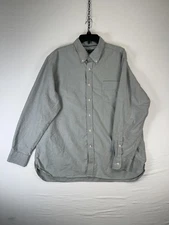 Cremieux Shirt Mens 2XL Gray Button Down Long Sleeve 100% Cotton Casual