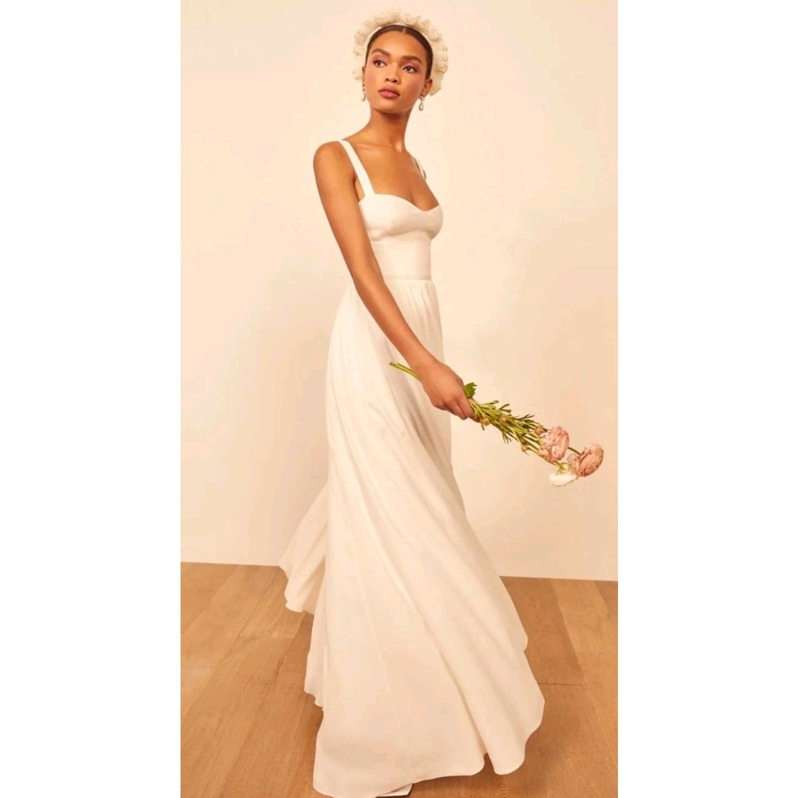 Reformation Hollyhock Ivory Cream Lecce Maxi Bride Bridal Gown Wedding Dress XS