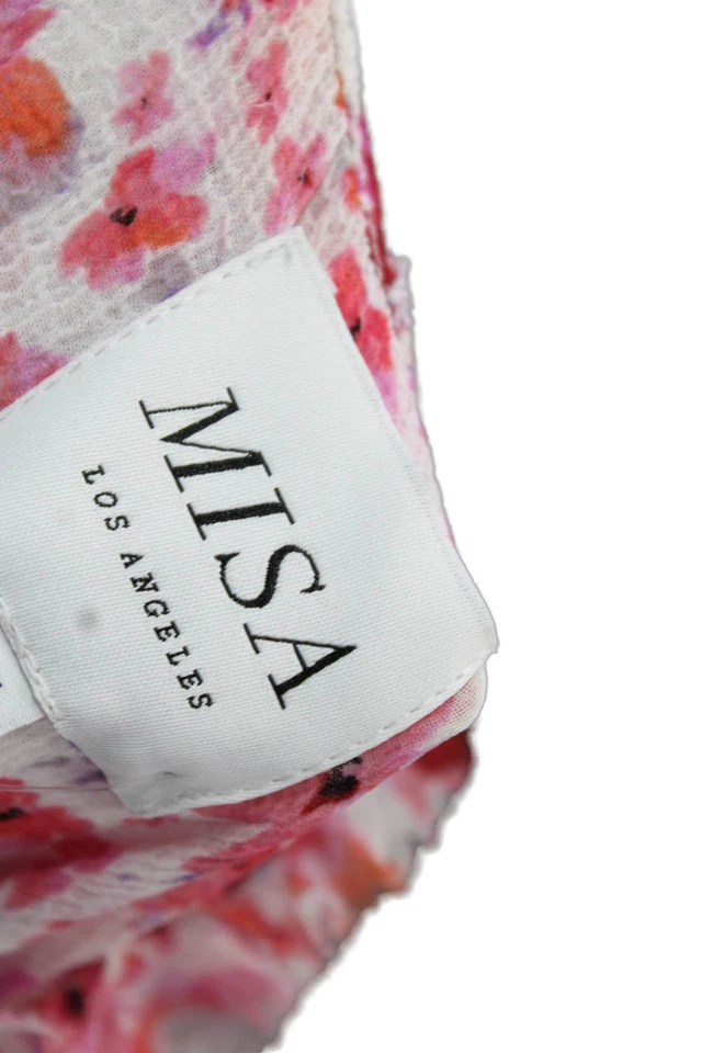 Maxi Vestido Solero Misa Mujer Rosa Floral Cuello Alto Sin Mangas Cordón Talla S Foto 4 de 4