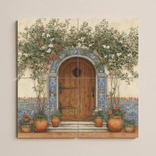 Spanish Doorway Ceramic Tile Mural   Mediterr...