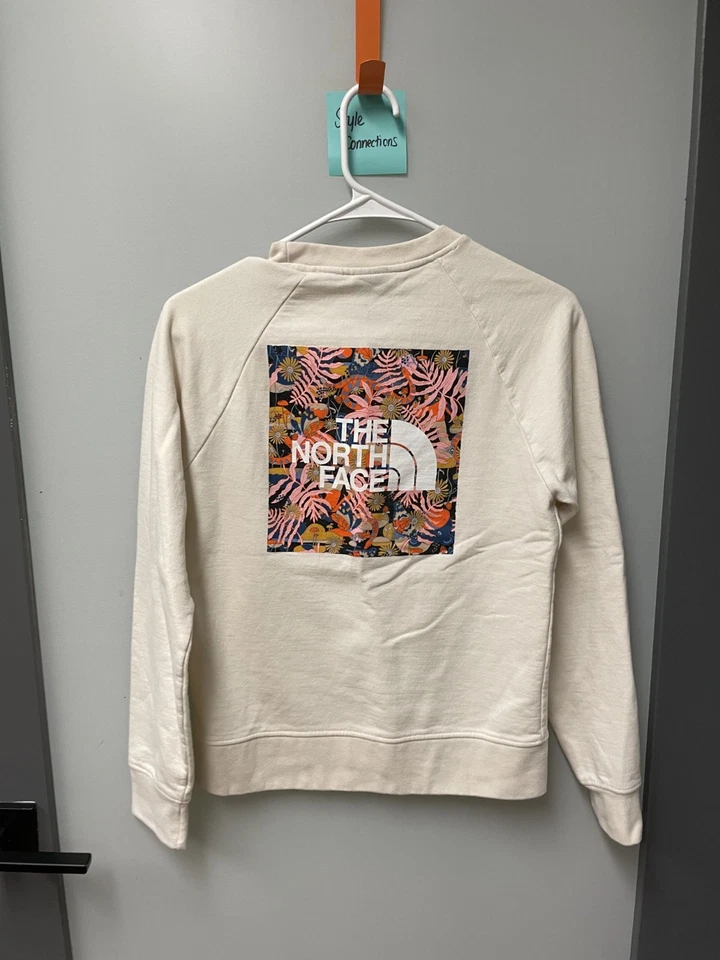Женская толстовка Northface цвета слоновой кости с круглым вырезом и логотипом на спине - размер XS - Изображение 2 из 3