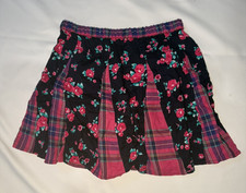 The Children  s Place Girls Pleated Skirt   Size L 10/12   Plaid  Floral