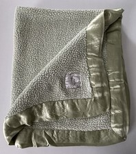 LITTLE GIRAFFE Light Green Baby Blanket Lovey Sherpa Satin Made in USA