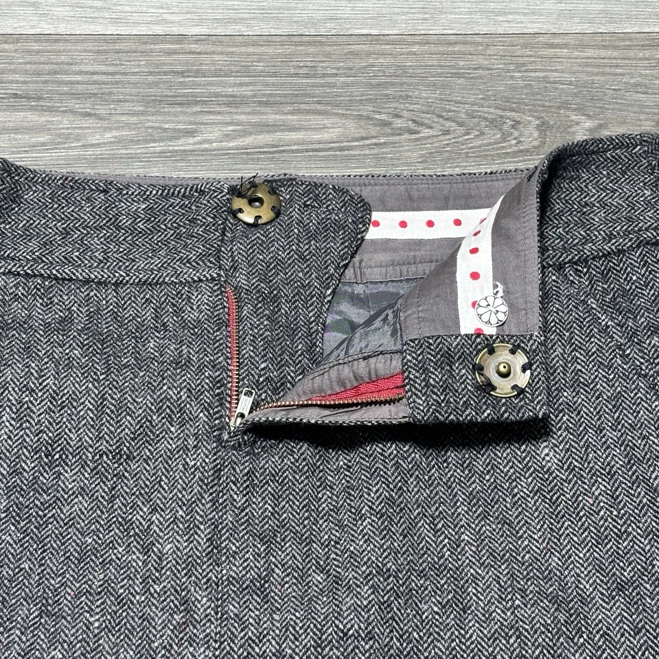 Minifalda para mujer American Eagle mezcla de lana talla 10 gris espiga tweed Foto 3 de 4