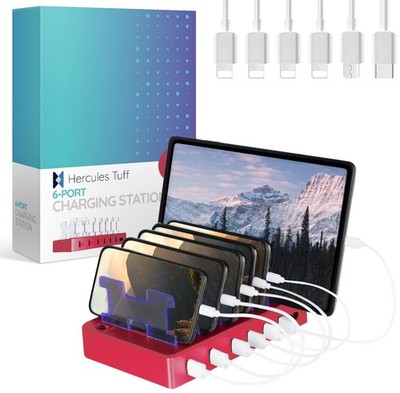 Charging Station for Multiple Devices   6-Port USB Charging Dock for Apple & ...