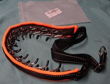 orange / black  Mayerzon No Pull Dog Collar Martingale Collar - Size L