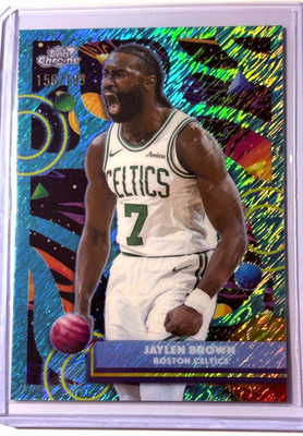 Jaylen Brown 2025-26 Topps Cosmic Chrome Aqua Equinox Refractors #112 156/199