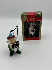 Hallmark 1990 Holiday Flash Magic Blinking Light Elf Ornament w Box Untested