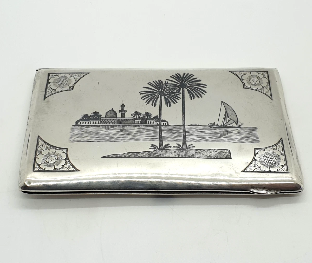 Art Deco Post - 1940 Antique US Sterling Silver Cigarette & Vesta Cases for  sale