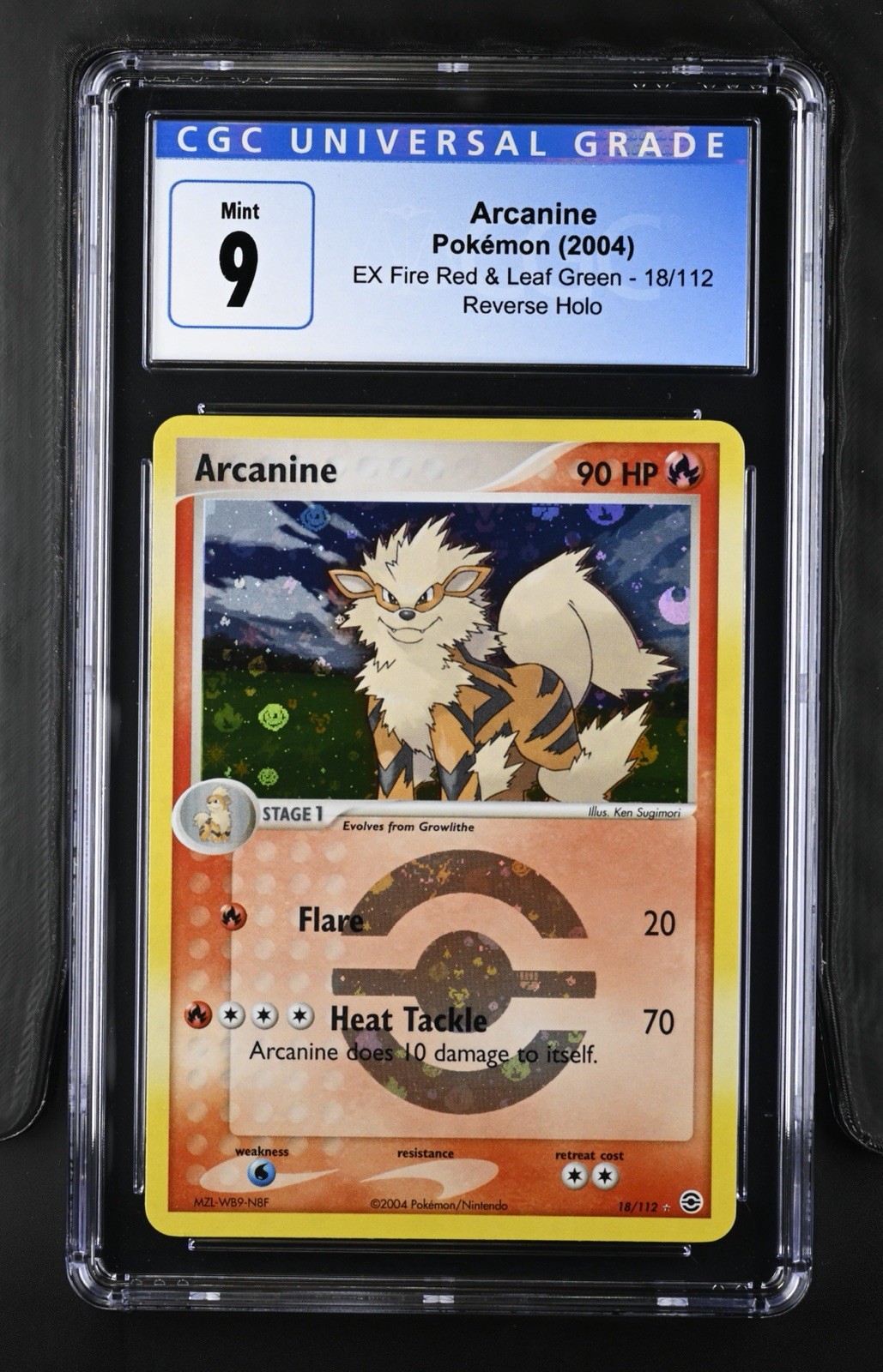 Pokémon Arcanine 18/112 FireRed & LeafGreen Reverse Holo CGC 9