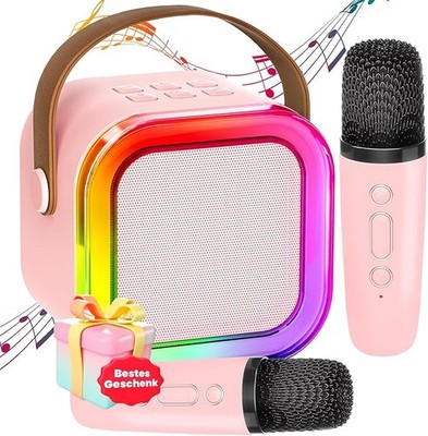 Mini Karaoke Maschine Kinder mit 2 Mikrofonen Lautsprecher Geschenk 3 12 Jahre