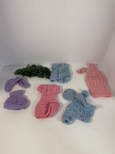 Barbie Knit Crocheted Dress Vintage Style Homemade lot hat purse