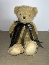 VTG Toys R Us Animal Alley Bear Plush Beanie Brown Bow Black Tulle 17  Toy