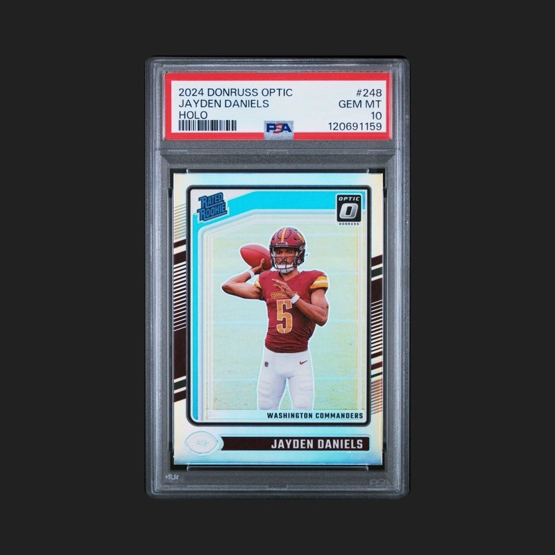 2024 PANINI DONRUSS OPTIC JAYDEN DANIELS HOLO RATED ROOKIE PRIZM #248 PSA 10 🔥