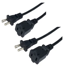 2 Prong Extension Cords, 5 FT Indoor Small Male to Female Power Cable, 18 AWG...