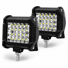 LED Work Light Bar 72W 2 Pack Spot Flood Combo Off Road Truck SUV ATV UTV