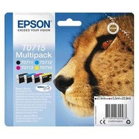 Epson - Tintenpatrone T0715 Schwarz + 3 Farben