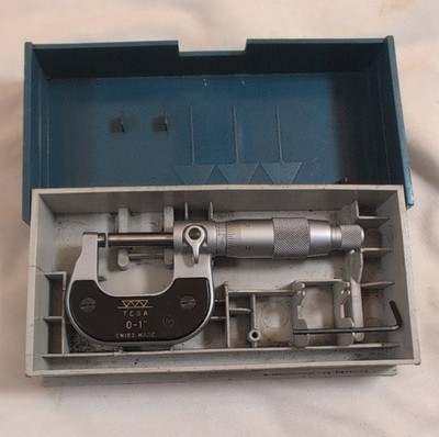 Tesa Outside Micrometer 0-1'' Swiss Made Mechanical 2C2212 0.0001'' Resolution