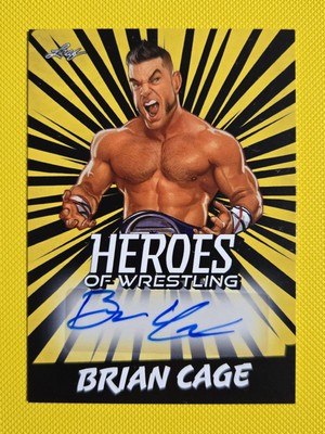 Leaf ''Heroes of Wrestling'' - Brian Cage Yellow Auto