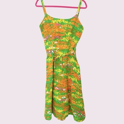 Vintage Malia Honolulu Hawaiian Tropical Wrap Dress Medium Large Flower Power