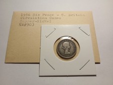 1956 Six Pence, G. Britain, KM#903, Cu-Ni, Great Circ. Cameo!