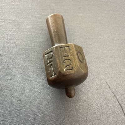 Antique Brass Put and Take Top Vintage Gambling Spinner Teetotum Game Piece