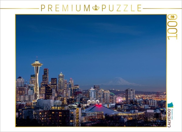 Calvendo Puzzle Seattle Skyline At Night 1000 Teile Puzzle Quer | 1000 Teile Leg-image