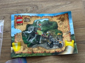 Lego 7414 Elephant Caravan w/cards + Manual, 2 pieces missing Excellent