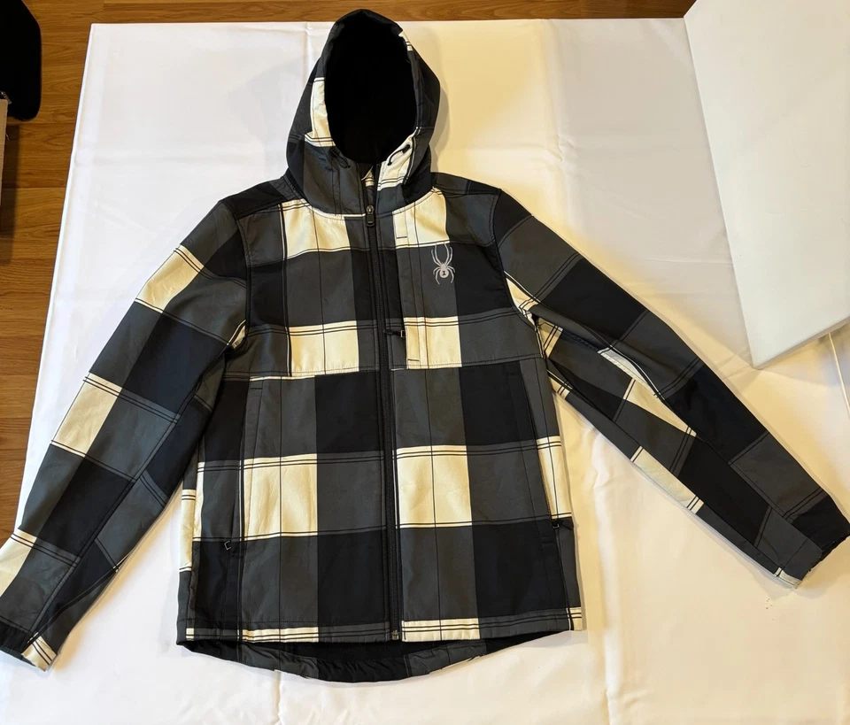 CHAQUETA SPYDER Para hombres PATSCH CON CAPUCHA SOFT SHELL 3549-11 Cuadros Esquí Snowboard - Talla S Foto 2 de 4