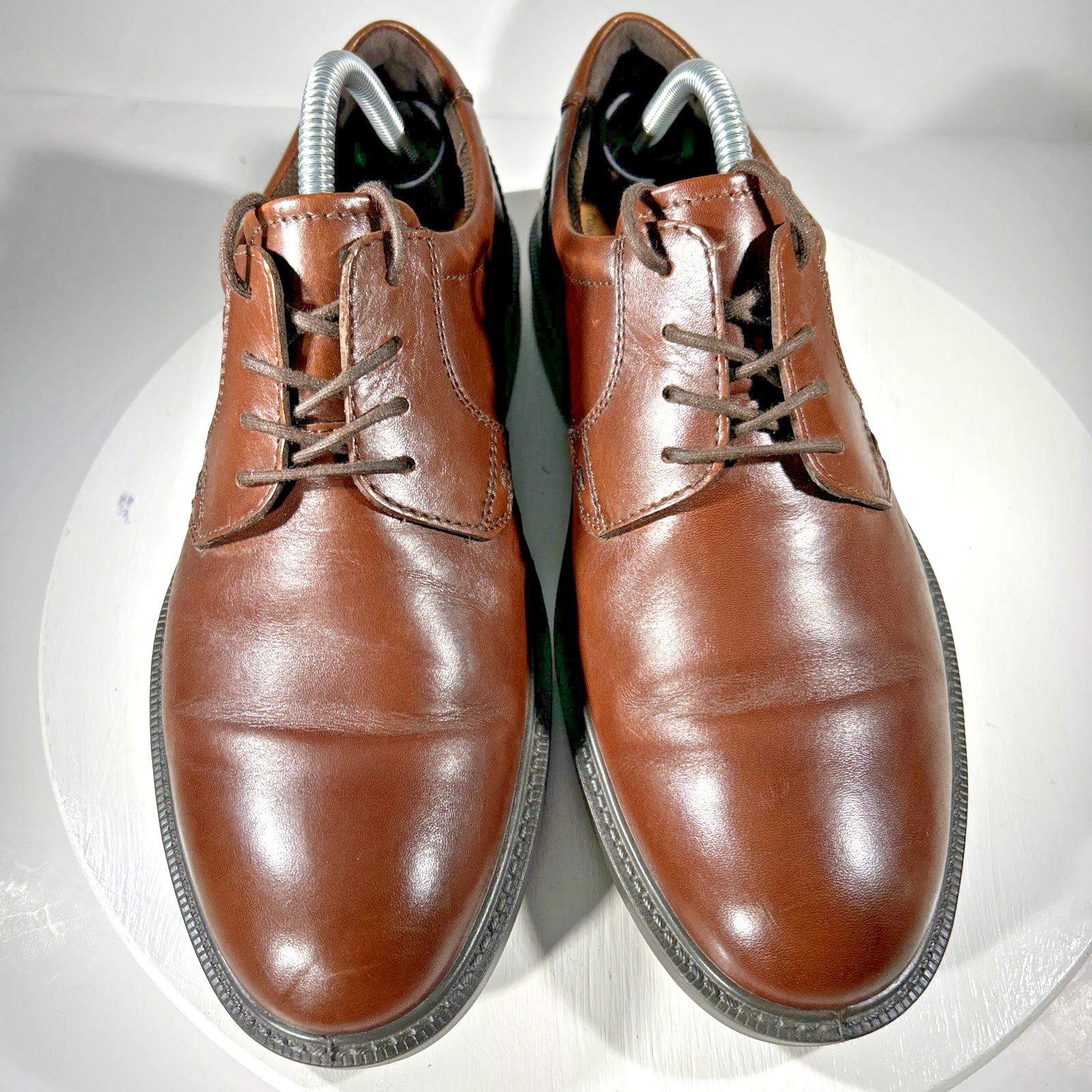 SAOLA Scarpe eleganti ECCO uomo taglia 9 EU 42 pelle Oxford marrone derby lavoro LEGGERO UTILIZZO