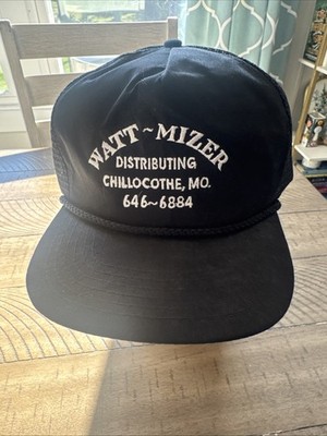 Vintage Watt-Mizer Distributing Chillicothe Missouri Trucker Hat Snapback Black