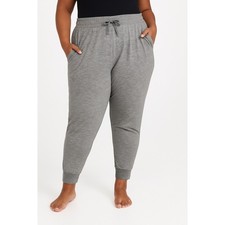 Gap Fit Brushed Tech Jersey Gray Tapered High Waist Trousers Joggers Pants Sz XL