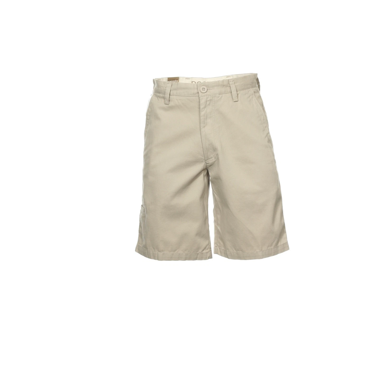Dockers Mens Flat Front Walking Shorts 30 Beige 100% Cotton Solid Casual Chino