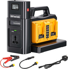 2-In-1 Portable Inverter Charger, 500W Pure Sine Wave Inverter & 4-Ports Charger